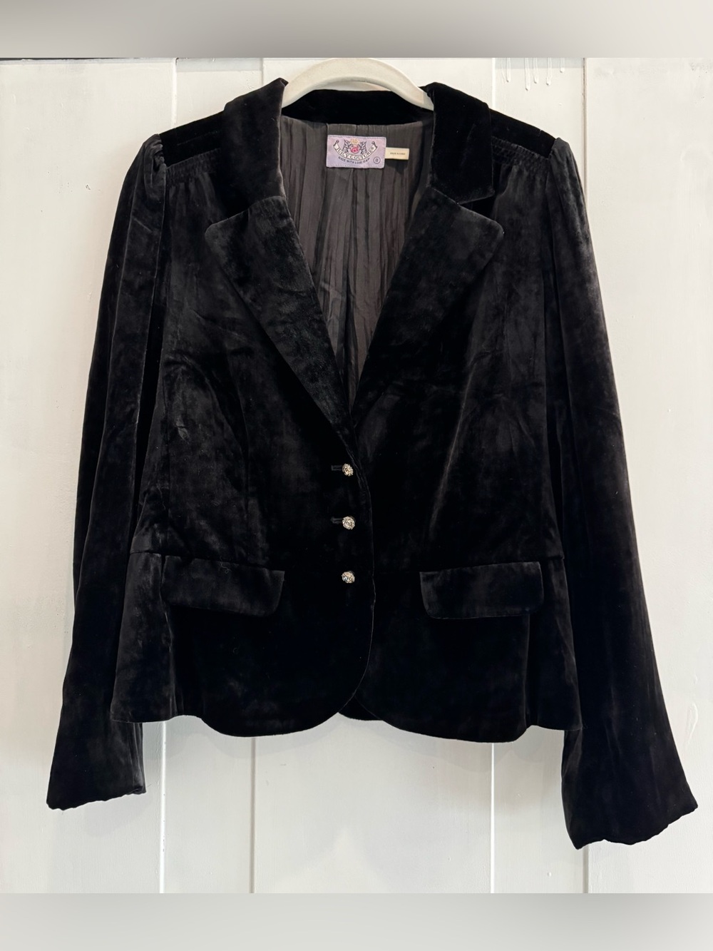 Gorgeous Juicy Couture Crushed Velvet Tailored Blazer - Black
